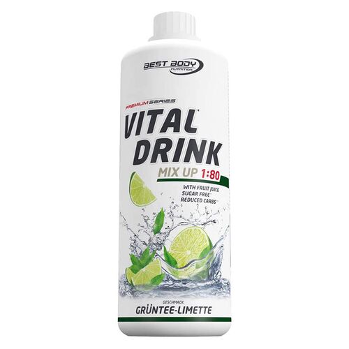 MHD 09/2024 Best Body Nutrition Vital Drink 1000ml Erdbeer-Rhabarber