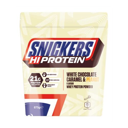 MHD 02/2025 Snickers Hi Protein Pulver 875g Weie Schokolade Karamell & Erdnuss